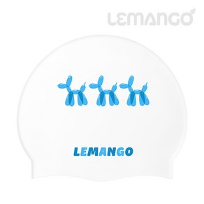 르망고 수영모자(02) LGNSC61002168 블루 벌룬(Blue Balloon/White) 실리콘 수모 수영캡, 화이트