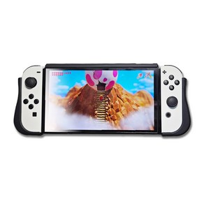 독충전 가능 nintendo switch OLED 그립 커버 케이스, 화이트 (133-1012), 1개, 화이트 (133-1012)