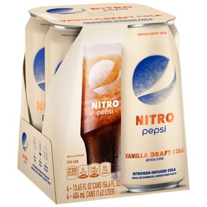 NITRO PEPSI 펩시 니트로 바닐라 드래프트 콜라 404ml 4캔, 4개