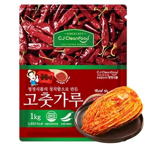 청정식품 HACCP 중국산 고춧가루 조미용 약간매운맛 1kg, 1개