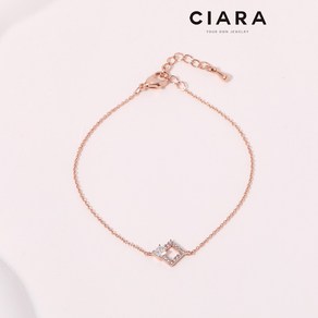 CIARA 14K Ameglia 박스 스퀘어 샤이닝 팔찌(SilvePin)