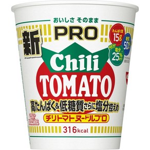 닛신 식품 컵 누들 PRO 높은 단백질 저 탄수화물 염분 겸손 칠리 토마토 80g 일본 라멘 1077247, 닛신 식품 컵 누들 PRO 높은 단백질 저 탄수화물 염