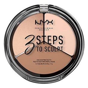 NYX PROFESSIONAL MAKEUP 3 Steps to Sculpt Face Sculpt NYX 프로페셔널 메이크업 스컬프팅 3단계 페이스 스컬프팅 컨투어 팔레트 - 페, 0.54온스(1팩), 1개, 공정한