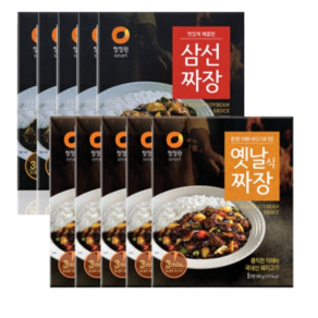 청정원 즉석짜장 삼선짜장 180g*5개 + 옛날짜장 180g*5개 (총 10개), 5개