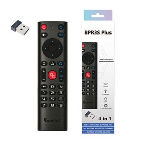 BPR3S PLUS BT 에어 마우스 음성 기능 IR 학습 TV 2.4G 무선 리모컨 안드로이드 TV 박스 PC용 자이로스코프 포함, 1) BPR3S PLUS