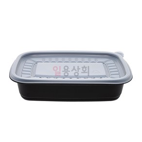 [ILYONG] 사각 죽용기 JH 1913 소 650ml 500세트 검정, 500개, 1세트