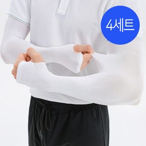 [2P X 4/ 손등형 2세트+손목형 2세트] 에이플심플 자외선 차단 쿨토시, 4세트, 화이트