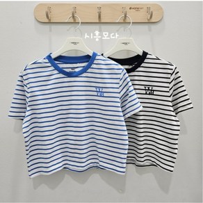 [행텐주니어] 원더 스트라이프 반팔 크롭 티셔츠 14470-131-406-05