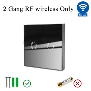 Tuya-WiFi RF 스마트 스위치 라이트 원격 제어 벽 110V 220V 1/2/3 Gang 알렉사 음성 강화 유리 패널 타이밍, [05] 2 Gang RF White, 1개