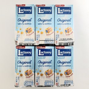 태국 Lactasoy Soy Milk 락타소이 소이밀크 오리지널 두유, 6개, 200ml