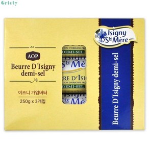 코스트코 이즈니 AOP 가염버터 750g (250g x 3개입) 프랑스, 1개, 250g, 코스트코 이즈니 AOP 가염버터 750g 250g x