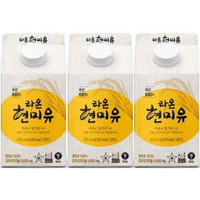 라온 현미유, 3개, 500ml