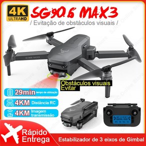 연습용 입문용 드론 한글설명서 ZLL SG906 Max3 4K 카메라 전문 3 축 짐벌 장애물 회피 FPV 5G 와이파이 GPS 4km RC 쿼드콥터, 8.906MAX3 1B FB, 1개