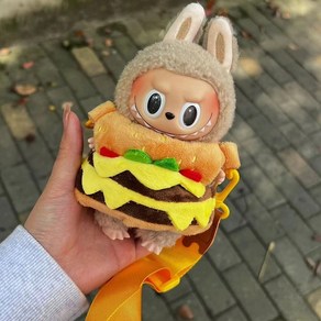 17cm 마카롱 라부부 인형 옷 좌식 인형옷 갈아입히기 교체 인형은 제외, T.끈이 없는 17cm 햄버거(인형 제외), 1개