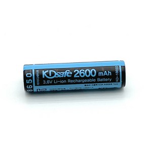 KDsafe 정품 18650 리튬이온 배터리 건전지 충전지 6A 고출력 2600mAh, 1개, 1개입