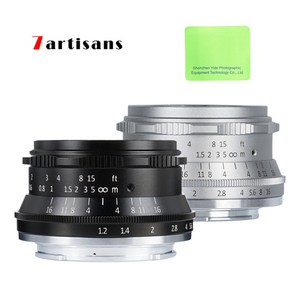 7atisans APS-C MF 35mm F1.2 단렌즈 미러리스 카메라용 소니 캐논 후지 M43 니콘 마운트 실버, 블랙