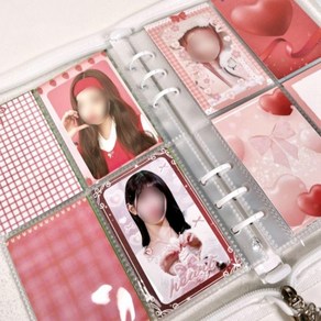 포카 바인더 대지 탑로더 뒷대지 프레임 [대용량 세트 5종 포토카드 콜렉트북 시즌2], 레드