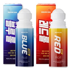 아쿠아쿨 리커버리 블루롤+레드롤 100ml 2개 세트, 1세트, 2개입