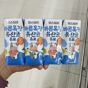 캔디사은품 + 파스퇴르 바른목장 유산균 음료, 125ml, 4개