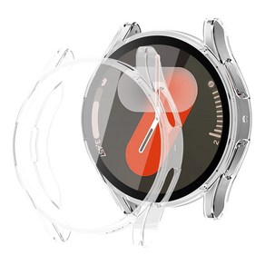 Fegwilde 갤럭시워치7 호환 풀커버 케이스 TPU 투명 케이스필름 워치 7 40mm 44mm, 투명한