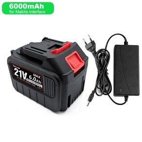 전기톱 체인톱 Makita 인터페이스용 충전식 리튬 이온 배터리 6000mAh 4000mAh 2000mAh 18V-21V, 6Ah Battey Chage, 2) 6Ah 배터리 Chage, 1개