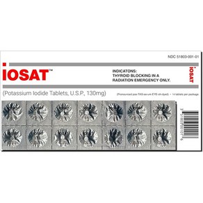 IOSAT Potassium Iodide 14 Tablets IOSAT 요오드화칼륨 14정, 60.48g, 1개