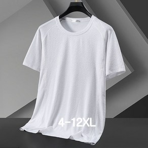 쥬엔리치 4XL-12XL 남자 빅사이즈 반팔 티셔츠 쿨소재 시원한 아이스 실크 캐주얼 티