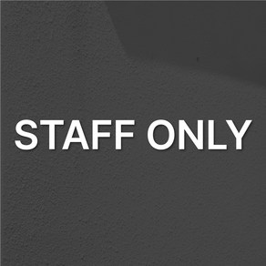 [레터링 스카시] STAFF ONLY 레터링 스카시 안내간판 (24x3cm), 1개, STAFF ONLY [화이트]