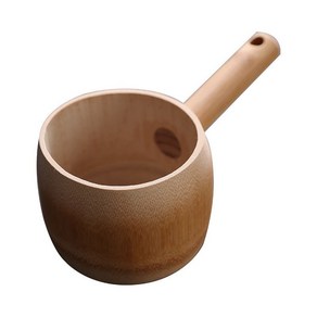나무 바가지 온천 스파용 우드 욕조 히노끼 양동이 편백 목욕 국자 욕실용, D, D, 1개