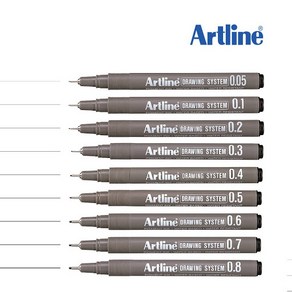 [사치하타] 아트라인 드로잉 시스템 펜 EK-2305 (0.05mm) 1타, 녹색