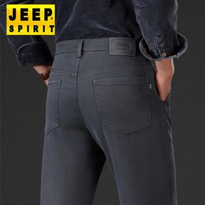 JEEP SPIRIT 지프 스피릿 바지 남자 가을 겨울 뉴 패션 스트레이트 캐주얼 팬츠 비즈니스 스트레치 올 매치 솔리드 컬러 패션 미드 웨이스트 두꺼운 남성 바지 J7065