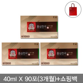 정관장 홍삼천국 40mlX90포(3박스) 6년근 홍삼+쇼핑백, 3개, 40ml