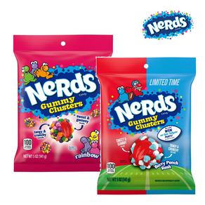 [Nerds] [1+1] 너드 구미 클러스터 레인보우 1개 + 너드 클러스터 젤리 베리 펀치 141g 1개 Nerds 젤리 너드 로프 젤리 Nerds Rope Gummy Candy