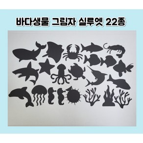 바다생물 그림자 실루엣/아쿠아리움 실루엣/물고기 빛과 그림자 놀이/어린이집 여름 환경구성