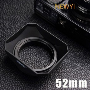 Lopbinte NEWYI 1 블랙 ABS 사각 렌즈 후드 후지 니콘 마이크로 SLR 커버 직경 52mm 약 6.5*5.7*2.5CM 판지 포장