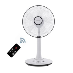 5엽날개 리모컨 선풍기/초미풍~강풍/75~90cm 높이조절 선풍기/화이트&블랙포인트, 14인치 리모컨 선풍기