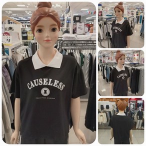 [에꼴리에] 24년 여름신상 4부 카라티! #고품질 중저가격~ 요꼬 카라티# 주니어 여아용! 항상 인기많은 단정 하면서 멋스럽고 편안하며 시원한 4부 레터링 요꼬 카라 반팔티