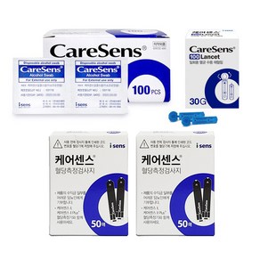 아이센스 케어센스2 플러스 혈당측정기, 1개, 케어센스2 시험지100매+솜100+침100개