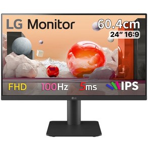 [LG전자 공식인증점] LG 24MS550 60cm(24인치) FHD IPS 100Hz 5ms 사무용모니터 슬림베젤 스피커내장 높낮이 조절, 61cm