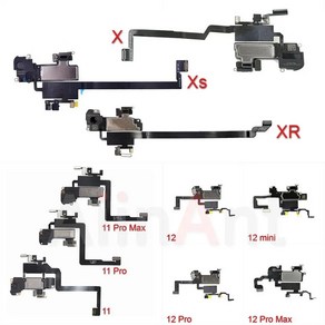 X Xs 11 12 프로 맥스 XR 근접 센서 이어 이어피스 사운드 이어폰 스피커 페이스 ID 플렉스 케이블 전화 부품, 7.Fo iPhone 11Po Max, 1개