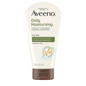 아비노 Aveeno 데일리 모이스처라이징 페이셜 클렌저 진정 효과가 있는 GMO 프리 귀리 부드럽고 유연한 피부를 위한 하이드레이팅 페이스 워시 파라벤 황산염 향료 염료, 1 Fl Oz (Pack of 5), 1개, 147ml