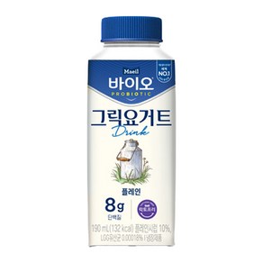매일 바이오 그릭 요거트 드링크 플레인, 6개, 190ml