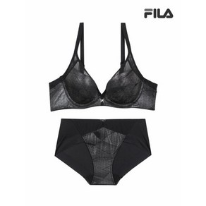 휠라 언더웨어 프레스티지 포일 나염 블랙 브라 팬티 세트 FI4DRF1646BLK 2SKU