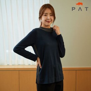 PAT 여성 니트배색 옆선포인트 티셔츠_1I85407 556106