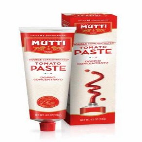 Mutti Double Concentated Tomato Paste (Doppio Con Mutti 이중 농축 토마토 페이스트(Doppio Concentato) 4.5 oz., 4개, 127g