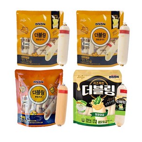 진주햄 천하장사 더블링 치즈소시지 4종(콰트로 뿌링 콘앤스윗치즈 청양마요) 250g 1세트, 4개