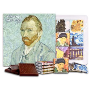 DA CHOCOLATE Candy Souveni VINCENT VAN GOGH Choco DA 초콜릿 캔디 기념품 빈센트 반 고흐 초콜릿 선물 세트 5x5in 1박스(자화상 II, 1개, 81.65g