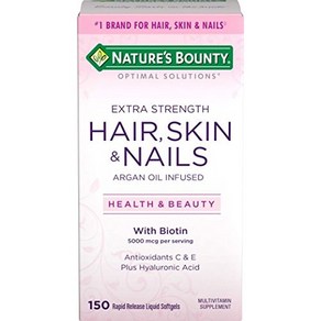 Natue's Bounty Optimal Solutions Hai Skin & Nail Natue's Bounty Optimal Solutions 헤어 스킨 & 네일 엑스트라, 인공 향료 없음, 1개, 167.83g