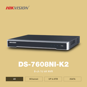 [하이크비젼] 800만화소 IP NVR CCTV 녹화기 DS-7608NI-K2 [POE 미지원], 1개, 1개