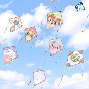연만들기세트 7종(택1) 겨울야외놀이 연날리기 가오리 전통문양 단청 태극 동물, 무지